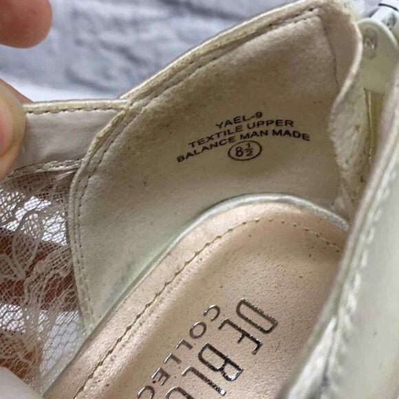 De Blossom YAEL-9 Heels Womens 8.5 White Lace Bedazzled Bling Peep Toe Wedding - Picture 8 of 9